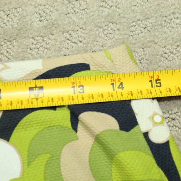 Vintage J. Crew Skirt Floral Pencil Size 2 Green Tan Poplin Woven - Picture 5 of 5